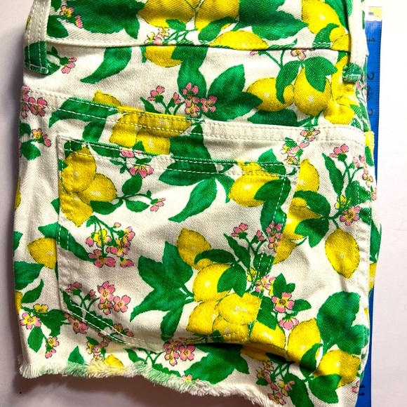 EUC VICTORIAS SECRET - LEMON Floral Print Denim Shorts size 8 - Picture 9 of 15